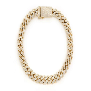 Hip Hop Moissanite Sterling Silver <b>Gold</b> Plated Cuban Link Bracelet Unique Customized Handmade Diamond Bracelet For Men And Women - Product Image 1