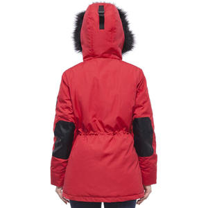 Veste parka matelassée en laine tricotée pour femme, style moderne et confortable, avec fermeture éclair, poche, capuche et poignets élastiques - Product Image 5