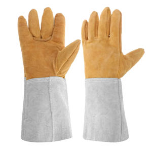Venta al por mayor de calidad superior de cuero de vaca de cuero dividido guantes de soldadura de encargo XL Industrial Argon trabajo guantes de seguridad de calor antivibración - Product Image 5