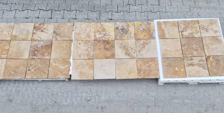 2025 Turkish Orange Capricho Travertine Paver Crosscut Filled&Brushed From Turkey Indoor& Outdoor Terrace Balcony Flooring Tiles