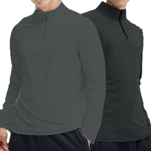 Opciones de corte ajustado para diferentes tipos de cuerpo, cintura con puños acanalados, ajuste cómodo, media cremallera, poliéster, cremallera de un cuarto, mezcla de algodón para ocio. - Product Image 1