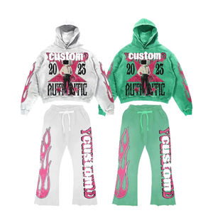 Conjunto Deportivo Holgado para Hombre, Talla Grande, Sudadera con Capucha Personalizada, Ropa Urbana para Invierno, 100% Algodón, Impresión de Tela Personalizada - Product Image 1