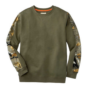 2025 OEM ODM personalizable invierno hombres mezcla de algodón Sudaderas con cuello redondo mangas camufladas ajuste suelto de alta calidad - Product Image 1