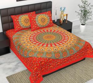 Nouvelle parure de draps en coton biologique de qualité supérieure, imprimée à la main, motif bohème indien paisley bleu, écologique, 200 fils, taille super king - Product Image 2