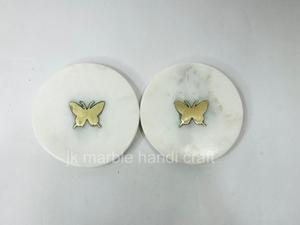 แผ่นรองแก้วทองเหลืองหินอ่อนสีขาวสีทองทันสมัยตกแต่งบ้านโต๊ะรับประทานอาหารเทคนิคธรรมชาติของตกแต่งห้องครัว - Product Image 5