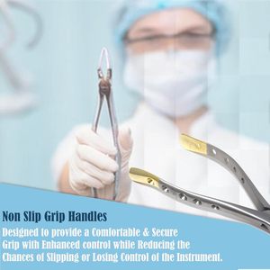Forceps d'extraction dentaire en acier inoxydable médical professionnel avec poignée ergonomique pour la chirurgie d'extraction dentaire (certifié CE) - Product Image 5