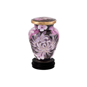 โกศเพลิงศพผู้ใหญ่โลหะคุณภาพสูงสุดพร้อมตกแต่งหลากสีทําจากโลหะบริสุทธิ์พร้อมขาตั้งไม้ขายส่ง - Product Image 1