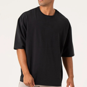 Camiseta de Manga Corta de Punto para Hombre de Alta Calidad, Ligera, Transpirable, Ecológica, de Poliéster/Algodón, Ropa Casual - Product Image 1