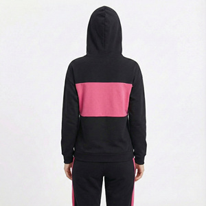 Sweats à capuche pour femmes sur mesure, col Henley, bouton, pull, poche kangourou, manches longues, coupe ample, toutes saisons, prix de gros - Product Image 3