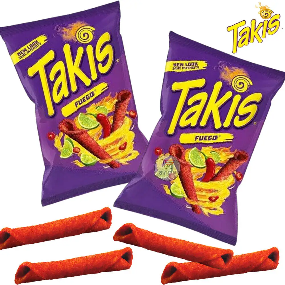 도매 Takis Fuego 70g 이 압연 옥수수 칩/Fuego 핫 칠리와 라임 & Takis 한정판 블루 히트 페퍼