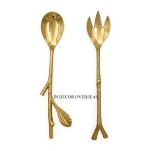 Cuchara de Metal de calidad superior chapada en oro de diseñador de lujo único, utensilios de cocina para el hogar y el Hotel, juego de cubiertos, suministros de la India - Product Image 4