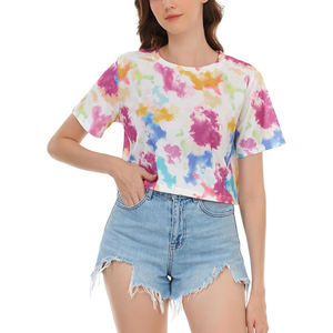 Nuevo diseño de ropa de calle para mujer, Camiseta corta de verano, Tops cortos de entrenamiento transpirables personalizados para mujer - Product Image 3