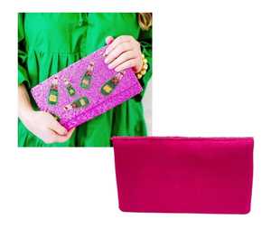 กระเป๋าถือคลัทช์ลูกปัดสำหรับงานเลี้ยงงานแต่งงานและวันหยุดทำจากขวดแชมเปญสีชมพู - Product Image 3
