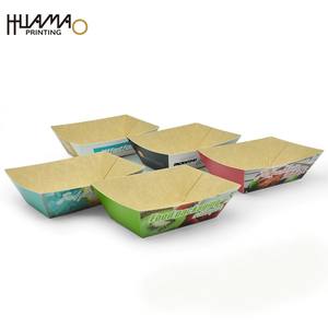 Bandeja de Comida Desechable Ecológica de Papel Kraft, Contenedor Personalizado de Grado Alimenticio para Comida para Llevar, para Comida Rápida y Bocadillos - Product Image 4