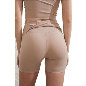 กางเกงขาสั้นเอวสูงสำหรับผู้หญิงกางเกงออกกำลังกายเอวยืดได้ผ้าโพลีเอสเตอร์ยืดหยุ่นได้ระบายอากาศใส่สบาย - Product Image 5