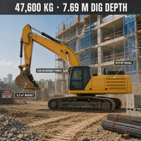 Excavatrice sur chenilles d'occasion Premium C350, 3000 heures de fonctionnement, avec télécommande sans fil pour carrière et construction