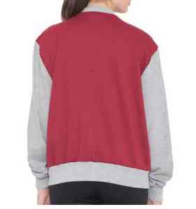 Chaquetas universitarias de fabricante para mujer Chaqueta de talla grande para mujer con logotipo bordado por el cliente de lana de alta visibilidad de su marca - Product Image 4
