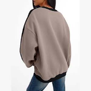 Prix de gros Sweat-shirts en molleton surdimensionnés personnalisés pour femmes Automne Col rond Sweat-shirts à manches longues Couleur 2026 - Product Image 5
