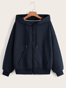 Autumn Men's Zipper <b>Hoodie</b> Soft Cotton Comfortable Knitted Pile Fabric Solid Custom Printing Embroidered Logo <b>Thin</b> Sweatshirt - Product Image 2