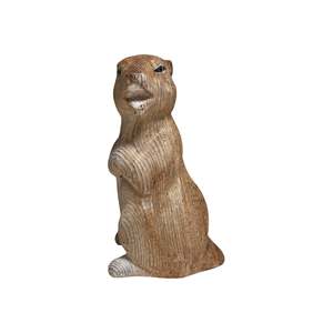 YEEYAYA escultura de madera tallada a mano marmota figuritas diseño Art Deco para decoración del hogar Decoración de la habitación estatua de animales salvajes - Product Image 3