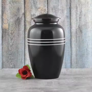 Urna de cremación de Metal altamente duradera, urnas funerarias de Metal impresas con esmalte de mármol blanco gris, suministro de entierro de urna clásica de calidad Premium - Product Image 3