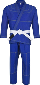 Kimono de Jiu-Jitsu BJJ personnalisé, uniforme de karaté blanc et bleu unisexe, haute qualité, entraînement d'arts martiaux - Product Image 4