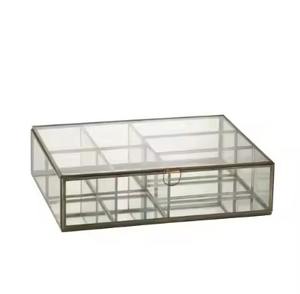 Caja de Joyería de Diseño de Lujo, de Metal y Vidrio, Exhibición de Joyería, Almacenamiento Rectangular de Baratijas, Regalos Decorativos - Product Image 1