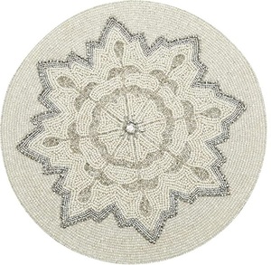 Modern Style Handmade <b>Table</b> Mat Placemats Trending Round Shape Colored Glass Beads Embroidery Household Placemats sofa <b>covers</b> - Product Image 1