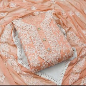 Señoras Fancy Modal Heavy Bordado Nazneen trabajo Vestido Material (sin coser) - Product Image 4