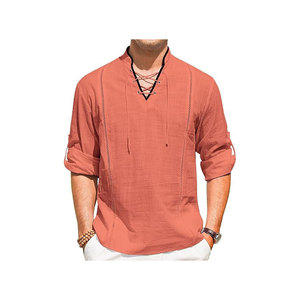 Ruffle manga cordón Cosplay Tops camisa renacentista recreación camisa vendaje ropa para hombres - Product Image 2