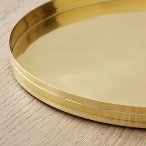 Fabricant de plateaux ronds en laiton faits à la main de taille supérieure avec fini doré plateau usagé pour le stockage de l'organisateur plateau de vanité - Product Image 3