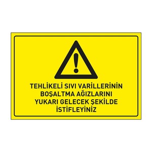 Panneau de signalisation de sécurité pour sols mouillés en PVC, panneau de précaution routière avec indication : Fûts de liquides dangereux empilés, déversement vers le haut - Product Image 1