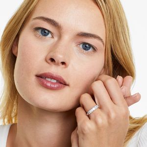 <b>Stainless</b> <b>Steel</b> Moissanite Emerald Cut Lab Grown Diamond <b>Ring</b> with Unique Design for Anniversary - Product Image 4