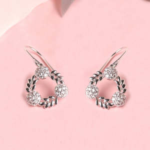NOVAMART Fine Premium 925 Sterling Silver Drop <b>Earrings</b> for Women Girls Gold Water Flower Pattern Weddings Featuring <b>Opal</b> Pearl - Product Image 2