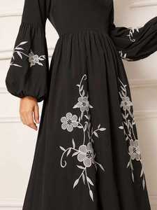 Vestido de fiesta exclusivo de algodón para mujer, vestido informal Sexy de manga larga con bordado mexicana - Product Image 4