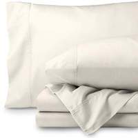 Ensemble de literie en microfibre 100% polyester de qualité supérieure, 4 pièces, taille King, pour usage hôtelier - Comprend 2 taies d'oreiller et un drap plat