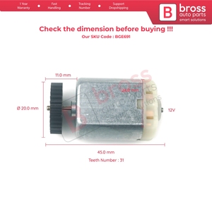 BGE691 Door Lock Central Locking Actuator Repair <b>12V</b> <b>DC</b> Motor Gear for Golf MK5 - Product Image 6