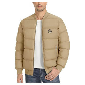 Chaqueta de Invierno para Hombre, Personalizada, de Alta Calidad, Ligera, Reflectante, Impermeable, Transpirable, con Relleno de Algodón, Cuello Mao, Tipo Puffer - Product Image 1