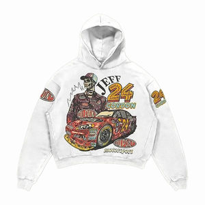 Sweat-shirt personnalisé Streetwear Impression numérique DTG Logo personnalisé Vintage Coton lourd à coupe courte Lavage à l'acide imprimé - Product Image 5