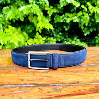 Ceinture unisexe en cuir de buffle recyclé, boucle à ardillon en laiton massif finition canon de fusil, véritable daim, largeur 35 mm, personnalisable