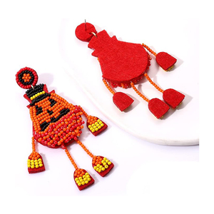 Indian Manufacturer's Halloween Christmas Pumpkin Skull Drop Earrings Excellent Gold Plated Wholesale Accessories - Product Image 6