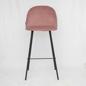 Taburete Alto Contemporáneo con Estructura Metálica y Tapicería de Tela para Bar en Casa y Cafetería - Product Image 6