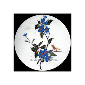 Plaque décorative en marbre blanc de décoration de décoration d'art de conception florale antique faite à la main principalement utile pour le cadeau de décoration de mariage - Product Image 1