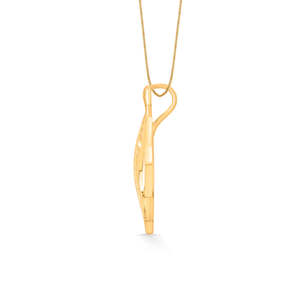 Conjunto de Joyería Fina: Collar y Pendientes con Colgante de Llama de Bosque en Oro - Product Image 5