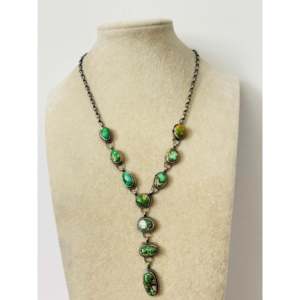 Conjunto de Collar Lariat de Plata de Ley y Turquesa de Montaña Sonora Betta Lee, Joyería Fina - Product Image 2