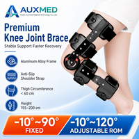 Attelle de genou en alliage d'aluminium de qualité supérieure, à angle fixe, ROM réglable, pliable, légère, pour rééducation orthopédique