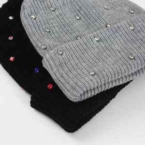 New Luxury Rhinestone Knitted Beanie Womens <b>Faux</b> Rabbit <b>Fur</b> Winter <b>Hat</b> Fashion Ins Trend Sparkling Bling Cap For Women Girl - Product Image 5