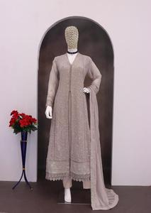 Fourniture directe en usine Robe de soirée élégante en fausse georgette pour femmes Broderie florale disponible au prix d'exportation - Product Image 4