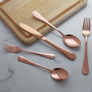 Ensemble de couverts en acier inoxydable de qualité supérieure, en vrac, pour la restauration, en acier inoxydable, couleur or rose, nouveau, cuillère, couteau, fourchette - Product Image 1