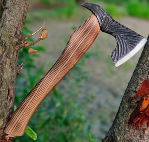 Wholesale Customized Bulk Orders OEM ODM Service Handmade Damascus Steel Double Blade <b>Axe</b> Ash <b>Wood</b> Handle Fine Leather Sheath - Product Image 6